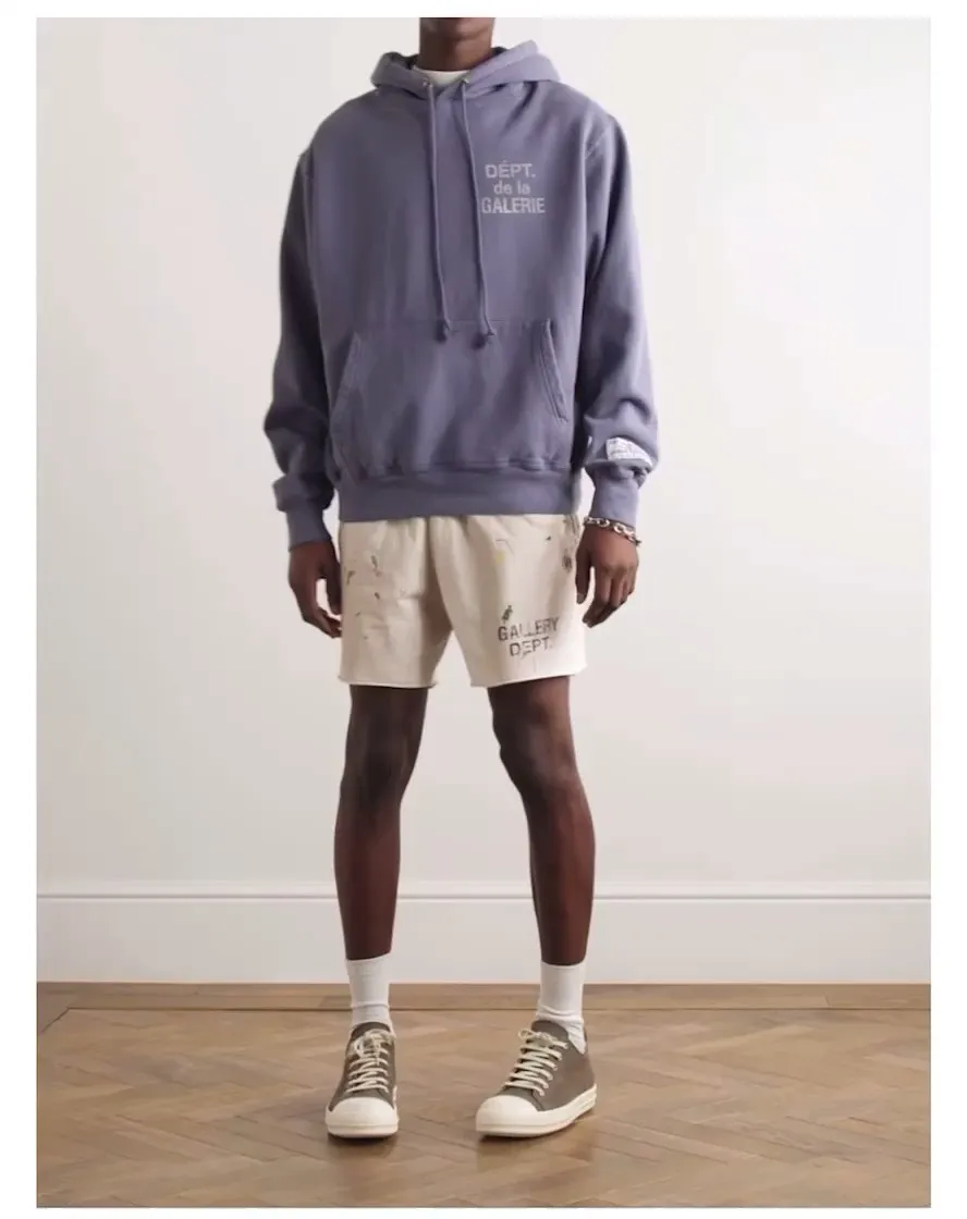 Heavy craftsmanship, the first choice for American boys in summer GALLERY DEPT. INSOMNIA SHORTS/WHITE English mud-dyed and ink-splashed shorts, off-white S-XL, super comfortable and breathable fabric, frees the lower body, heavy wash, mud-dyed and distressed, super complex ink-splashed graffiti